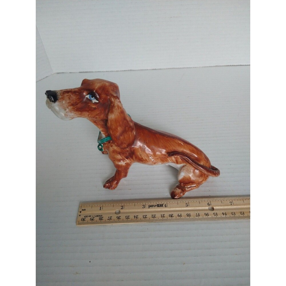 Vintage ITALIAN Hand Painted Ceramic Dog Basset Hound Dachshund TP Ceramiche - Picture 3 of 9